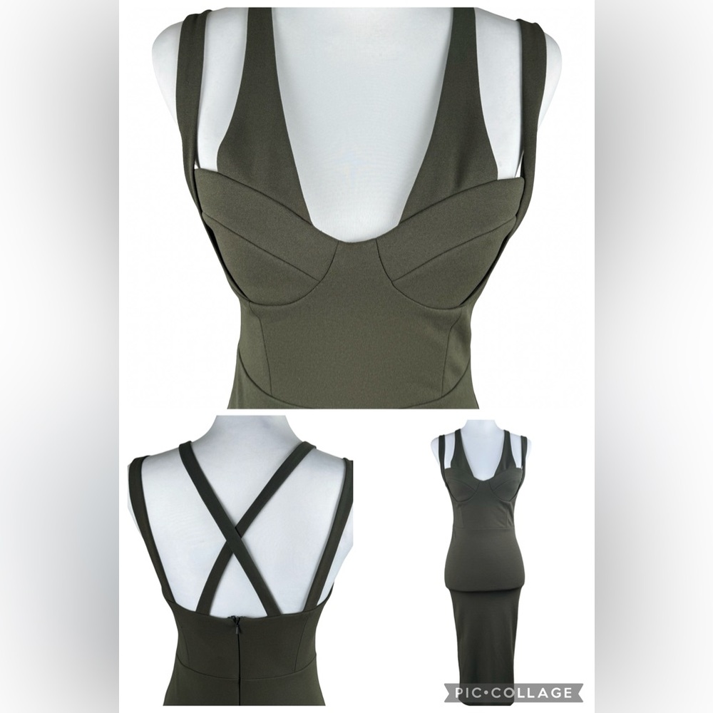 NWT ASOS Olive Green Bodycon Strappy Dress  Size 2